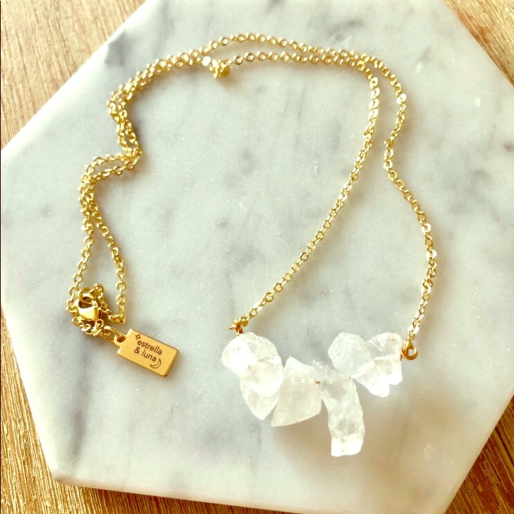 14k Quartz Crystal Necklace